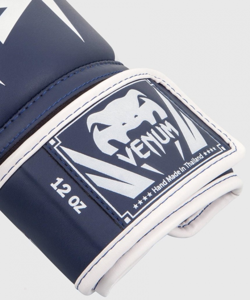 Gants De Boxe Venum Elite Blanche Bleu Marine Bleu  | MLS-6797671