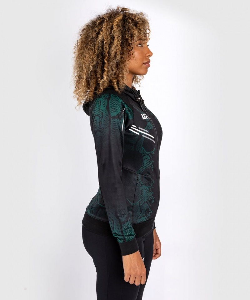 Sweat a Capuche Venum UFC Adrenaline by Authentic Fight Night Walkout Emerald Edition Femme Vert Noir  | FMG-1933835