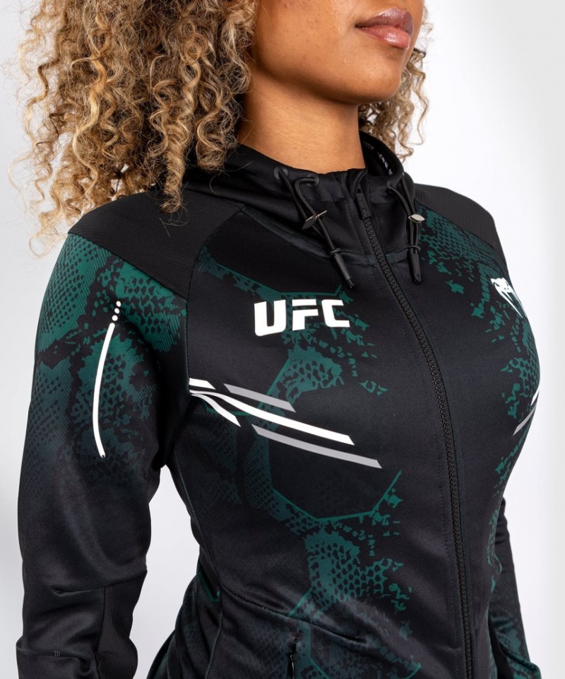Sweat a Capuche Venum UFC Adrenaline by Authentic Fight Night Walkout Emerald Edition Femme Vert Noir  | FMG-1933835