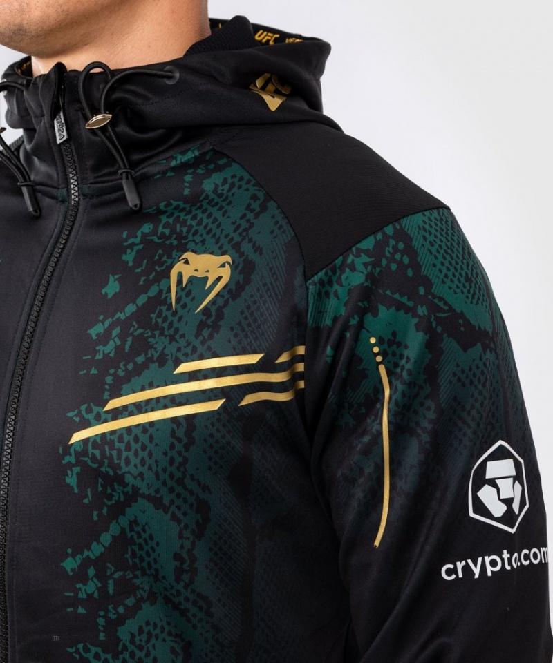 Veste Venum UFC Adrenaline by Authentic Fight Night Walkout Hoodie Emerald Edition Homme Vert Noir Doré  | JNO-5485446